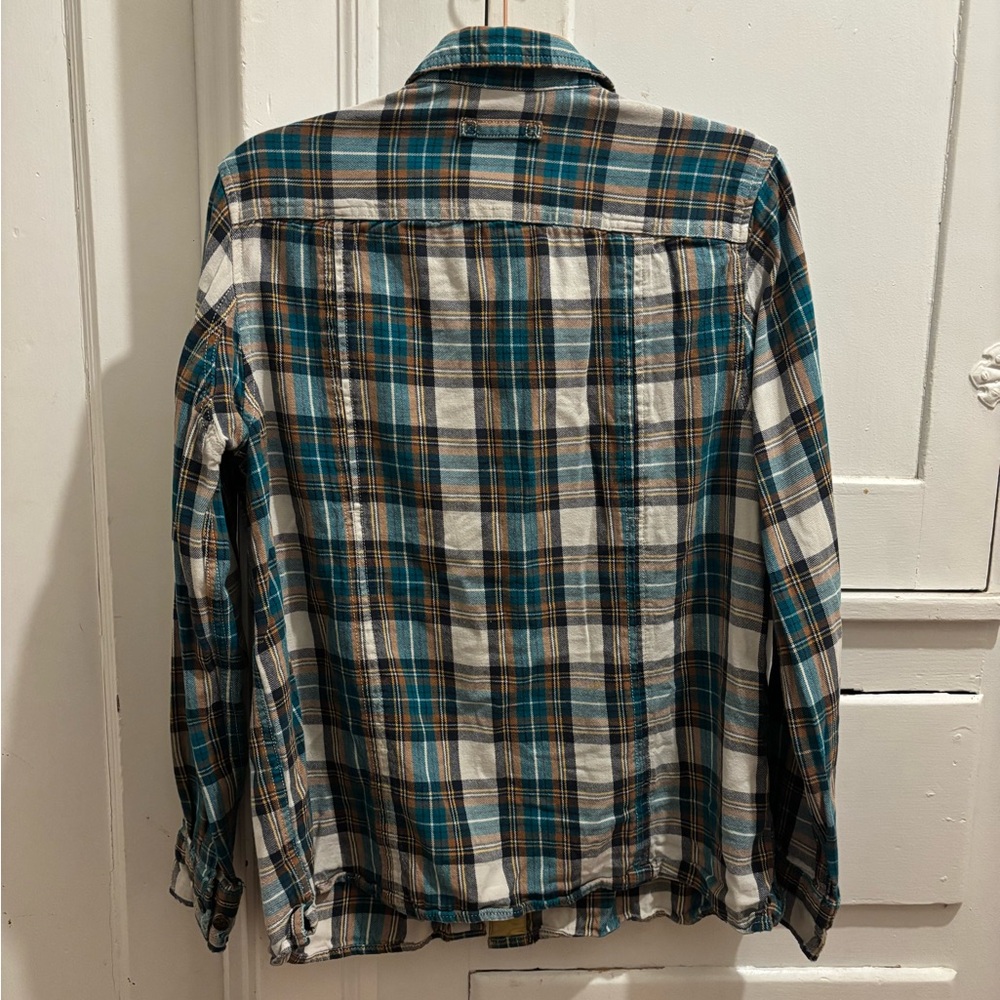 Duluth Trading Co Blue and White Plaid Casual Shirt - Picture 3 of 4